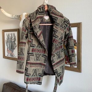 Southwestern Pattern Mossimo Coat With Hood Size S